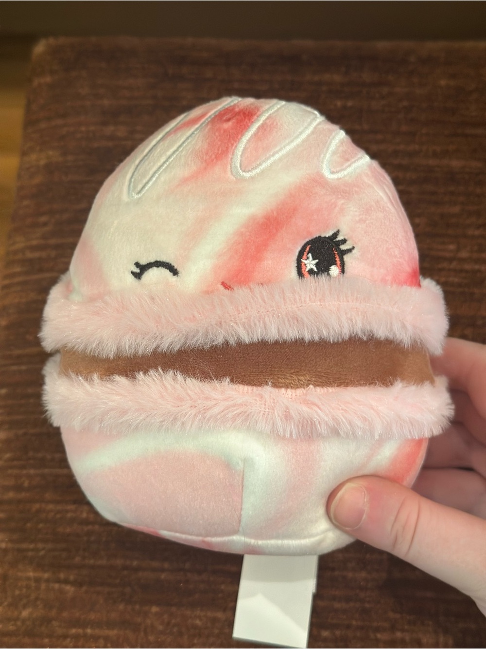 Squishmallows Pink Swirl Macaron Plush with Brown Filling